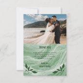 Sage Green Marble & Gold Thank You Card サンキューカード (正面)