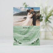 Sage Green Marble & Gold Thank You Card サンキューカード (スタンド正面)