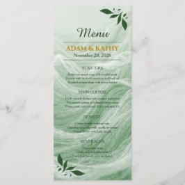 Sage Green Marble & Gold Wedding Menu メニュー