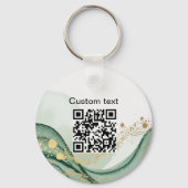 Sage green  marble logo Qr code Employee キーホルダー (裏面)