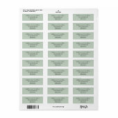 Sage Green Married Couple Return Address Labels ラベル (フルシート)