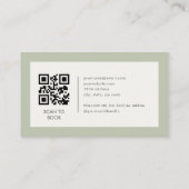 Sage Green Massage Therapist QR Code 名刺 (裏面)