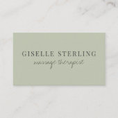 Sage Green Massage Therapist QR Code 名刺 (正面)