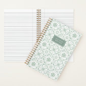 Sage Green | Mediterranean Tile Personalized ノートブック (内側)