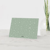 Sage Green Merry Christmas書道写真 箔シーズンカード (裏面)