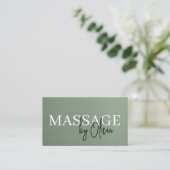 Sage Green Metallic Massage Therapist QR Code  名刺 (スタンド正面)
