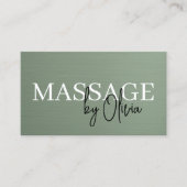 Sage Green Metallic Massage Therapist QR Code  名刺 (正面)