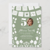 Sage Green Mexican Cielito Lindo 50 Birthday Invit 招待状 (正面)