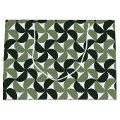 Sage Green Mid Century Modern Pattern ラージペーパーバッグ (正面)