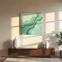 Sage Green Mineral Vein Abstract - Organic Modern