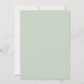 Sage Green Minimal Save the Date Card セーブザデート (裏面)