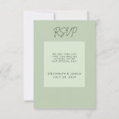 Sage Green Minimal Wedding RSVP Card (裏面)