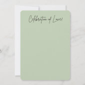 Sage Green Minimal Wedding Save The Date 招待状 (裏面)
