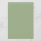 Sage Green Minimalistの結婚メニューカード メニュー (裏面)