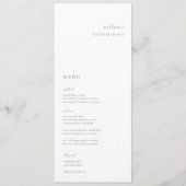 Sage Green Minimalistの結婚座席表 メニュー (正面)