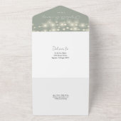 Sage Green Minimalistスクリプト文字列ラ結婚イト オールインワン招待状 (外側)