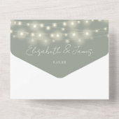 Sage Green Minimalistスクリプト文字列ラ結婚イト オールインワン招待状 (裏面)