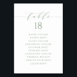 Sage Green Minimalistスクリプト結婚のシーティングプラン テーブルナンバー<br><div class="desc">カスタマイズ可能なテーブル番号座席計画。緑豊かなスクリプトとお洒落クラシックタイポグラフィを備えている。独自の詳細を追加してパーソナライズこのミニマルなテーブルのシーティングプランは、結婚式、ベビーシャワー、ブライダルシャワー、誕生日などに最適だ。</div>