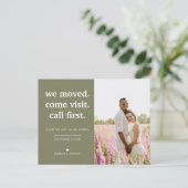 Sage Green Minimalist引っ越しました写真の移動 案内ポストカード (スタンド正面)