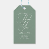Sage Green Minimalist書道ありがとう ギフトタグ (正面)