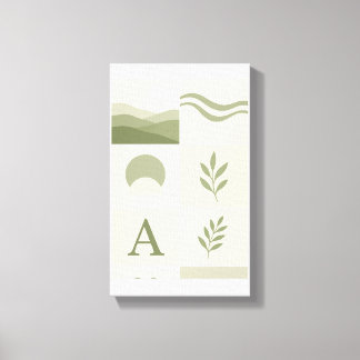 Sage Green Minimalist Abstract Wall Art キャンバスプリント