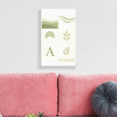 Sage Green Minimalist Abstract Wall Art キャンバスプリント (インサイチュ (リビング))