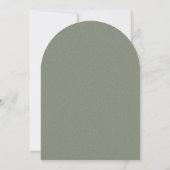Sage Green Minimalist Arch Botanical Wedding 招待状 (裏面)