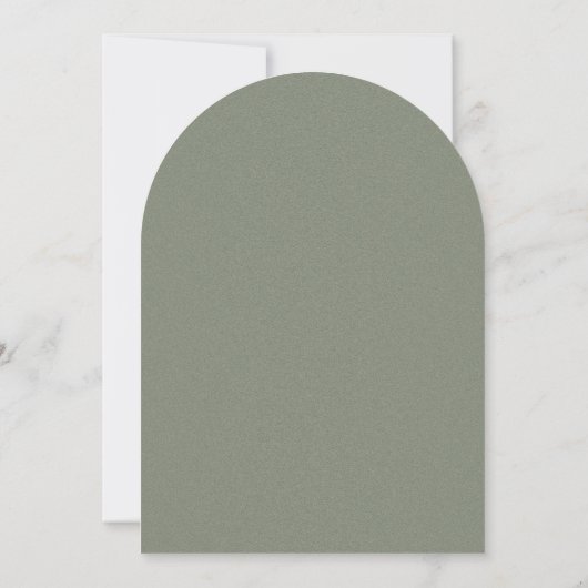 Sage Green Minimalist Arch Botanical Wedding 招待状 (裏面)