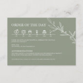 Sage Green Minimalist Bohoのタイムラ結婚イン エンクロージャーカード (正面)