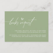 Sage Green Minimalist Booksリクエストカード エンクロージャーカード (正面)