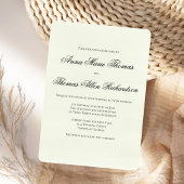 Sage Green Minimalist Botanical Elegant Wedding 招待状