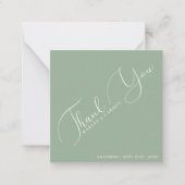 Sage Green Minimalist Budget結婚's Thank You ノートカード (正面)