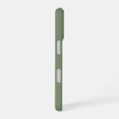 Sage Green Minimalist Business Logo & QR Code iPhone 16ケース (右側面)