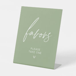 Sage Green Minimalist Favor 台座サイン