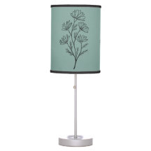 Sage Green Minimalist Floral Desk Lamp