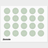 Sage green minimalist save the date ラウンドシール (シート)
