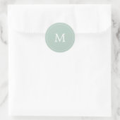 sage green minimalist simple monogram wedding ラウンドシール (バッグ)