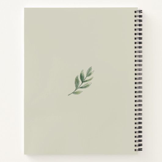 Sage Green Minimalist Spiral Notebook ノートブック (裏面)