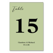 Sage Green Minimalist Wedding テーブルナンバー (裏面)