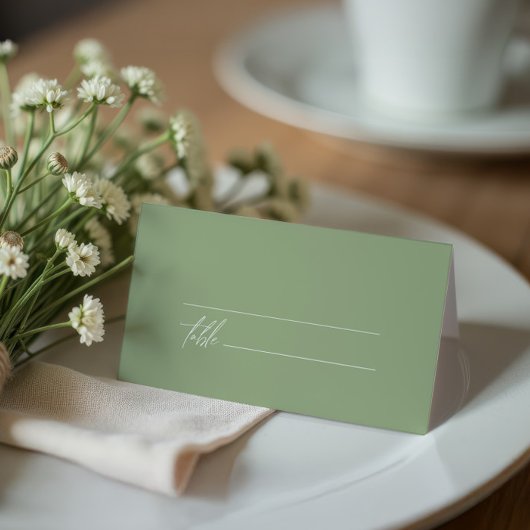Sage Green Minimalist Wedding プレイスカード