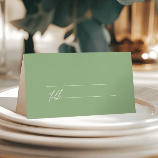 Sage Green Minimalist Wedding  プレイスカード
