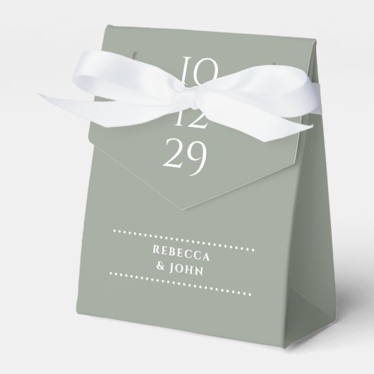 sage green minimalist wedding favor box - 特別な日のおし フェイバーボックス (正面サイド)