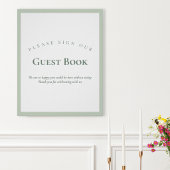 Sage Green Minimalist Wedding Guest Book Sign ポスター