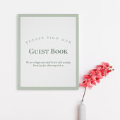 Sage Green Minimalist Wedding Guest Book Sign ポスター