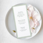 Sage Green Minimalist Wedding Menu Card メニュー