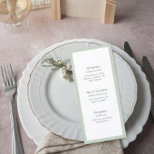 Sage Green Minimalist Wedding Menu Card メニュー