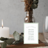 Sage Green Minimalist Wedding Table Number Card テーブルナンバー
