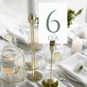 Sage Green Minimalist Wedding Table Number Card テーブルナンバー