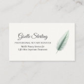 Sage Green Mobile Notary Public Modern Photo  名刺 (裏面)