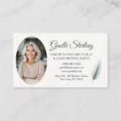 Sage Green Mobile Notary Public Modern Photo  名刺 (正面)